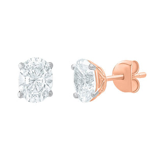 The Oval Shape 2.00ct Diamond Stud Earrings in Gold - Adila