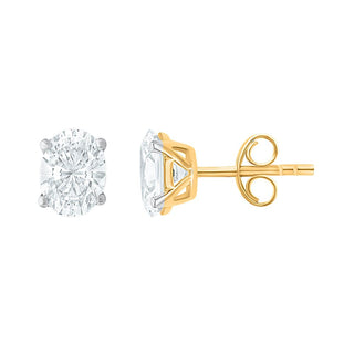 The Oval Shape 2.00ct Diamond Stud Earrings in Gold - Adila