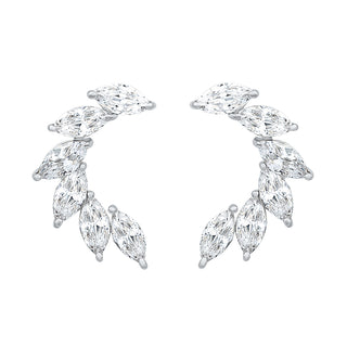 Trendy Marquise Shape Moissanite Stone Earrings in Sterling Silver