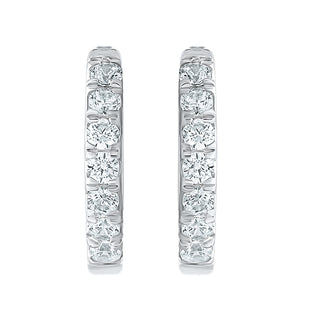 Timeless Huggie Hoops with 0.33cts Moissanite Stone in Sterling Silver - Earrings