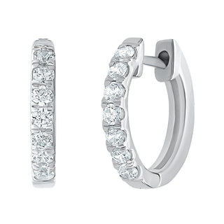 Timeless Huggie Hoops with 0.78cts Diamonds in Gold - Earrings - Adila