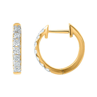 Timeless Huggie Hoops with 0.78cts Diamonds in Gold - Earrings - Adila