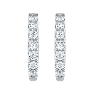 Timeless Huggie Hoops with 1.00ct Moissanite Stone in Sterling Silver - Earrings - Adila