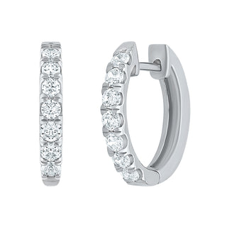 Timeless Huggie Hoops with 1.00ct Moissanite Stone in Sterling Silver - Earrings