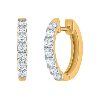 Timeless Huggie Hoops with 1.00ct Moissanite Stone in Sterling Silver - Earrings - Adila