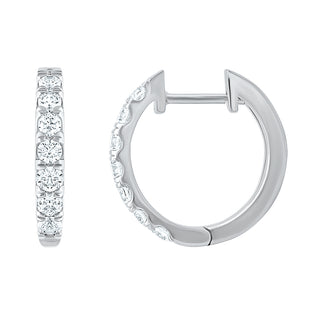 Timeless Huggie Hoops with 1.00ct Moissanite Stone in Sterling Silver - Earrings