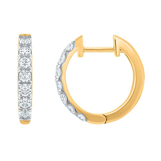 Timeless Huggie Hoops with 1.00ct Moissanite Stone in Sterling Silver - Earrings