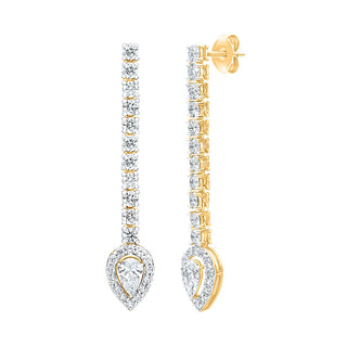 Mira Pear Drop Earrings with Moissanite in 925 Sterling Silver