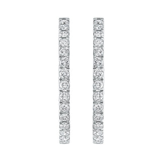 Classic Round Shape Hoop Earrings with Moissanite in 925 Sterling Silver