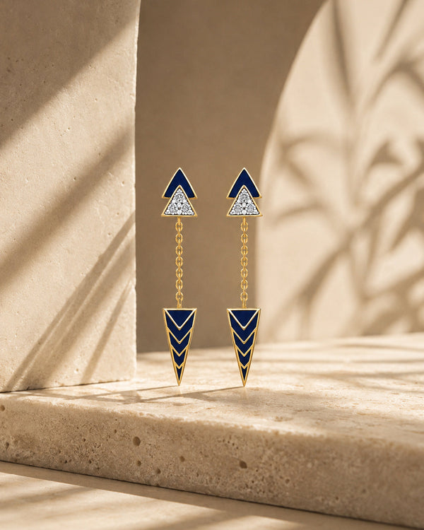 Azure Enamel Earrings