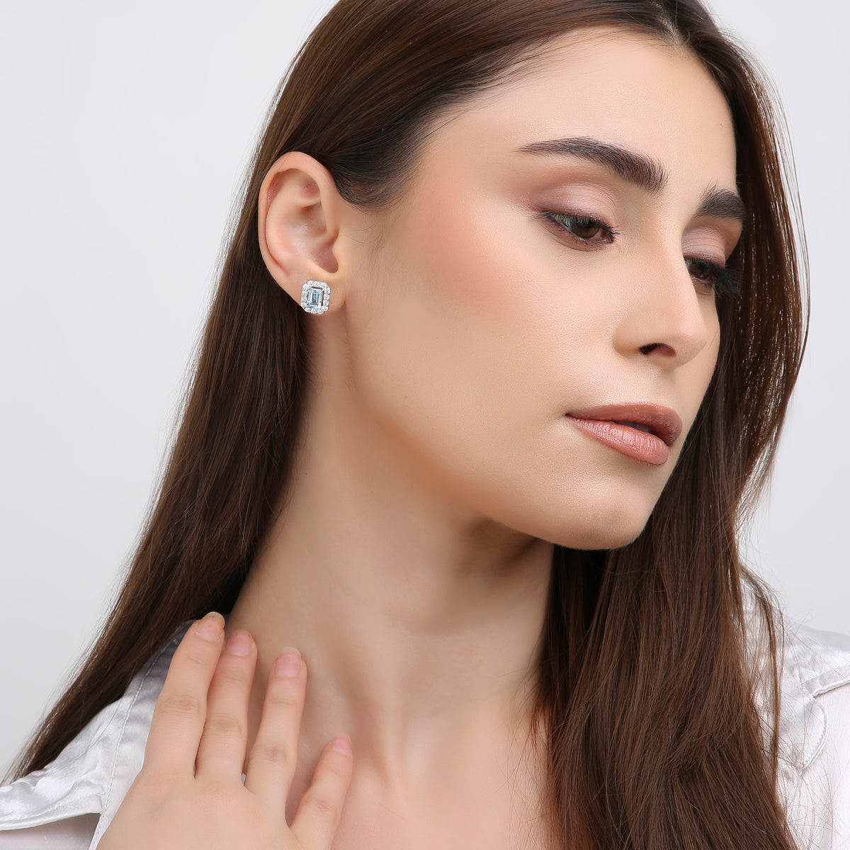 Blue Rani Stud  earrings for women - Virika | Adila Jewels