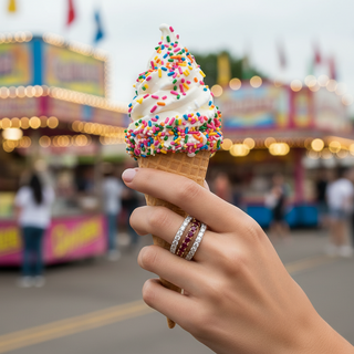 Vanilla Pop Band | Modern Silver Moissanite Ring | Adila Jewels