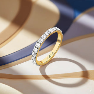 Vanilla Pop Band | Modern Silver Moissanite Ring | Adila