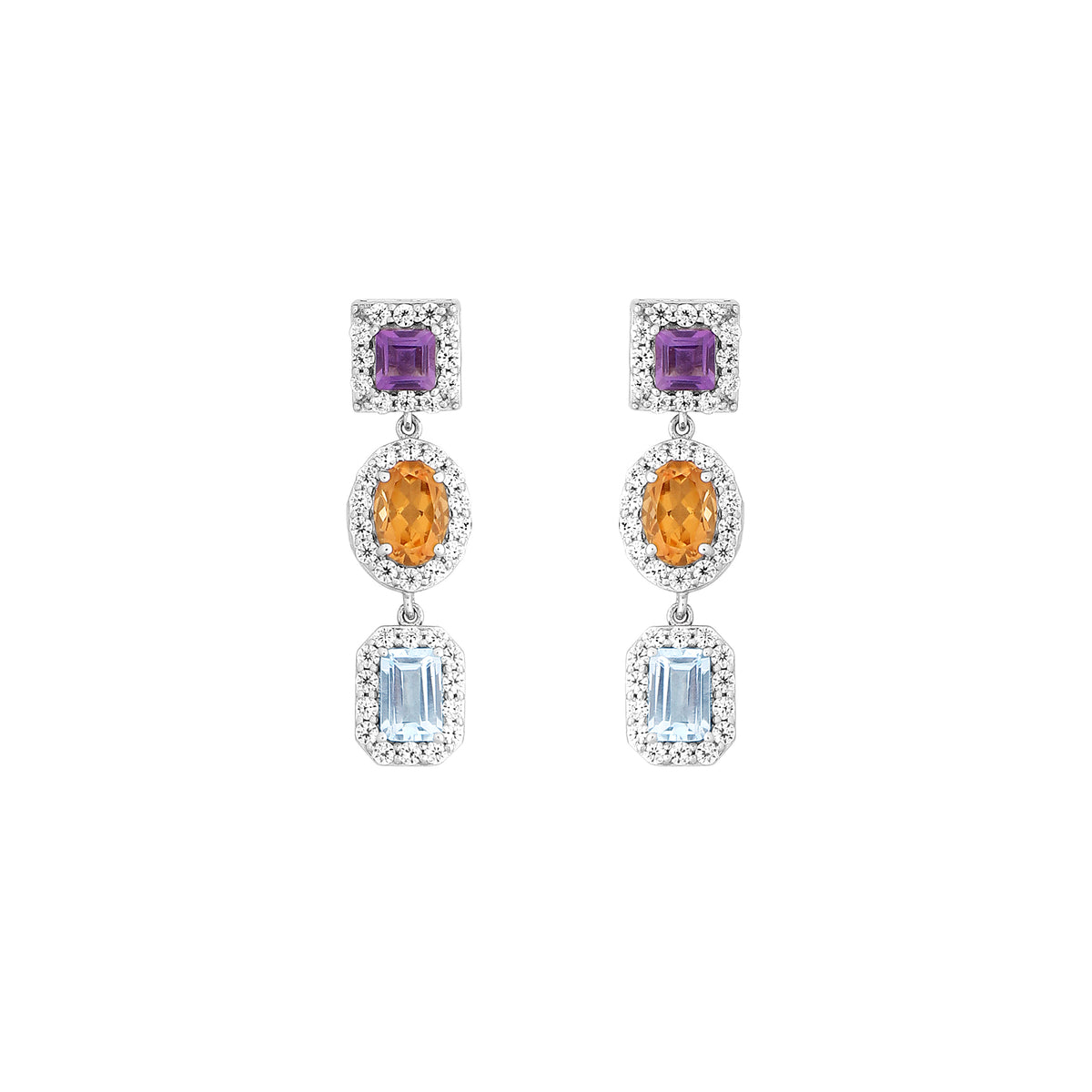 Multi-stone Earrings for women - Soleia | Adila Jewels