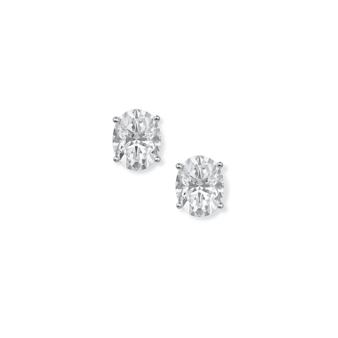 Riva Oval Cut 4.00 cts Stud Earrings