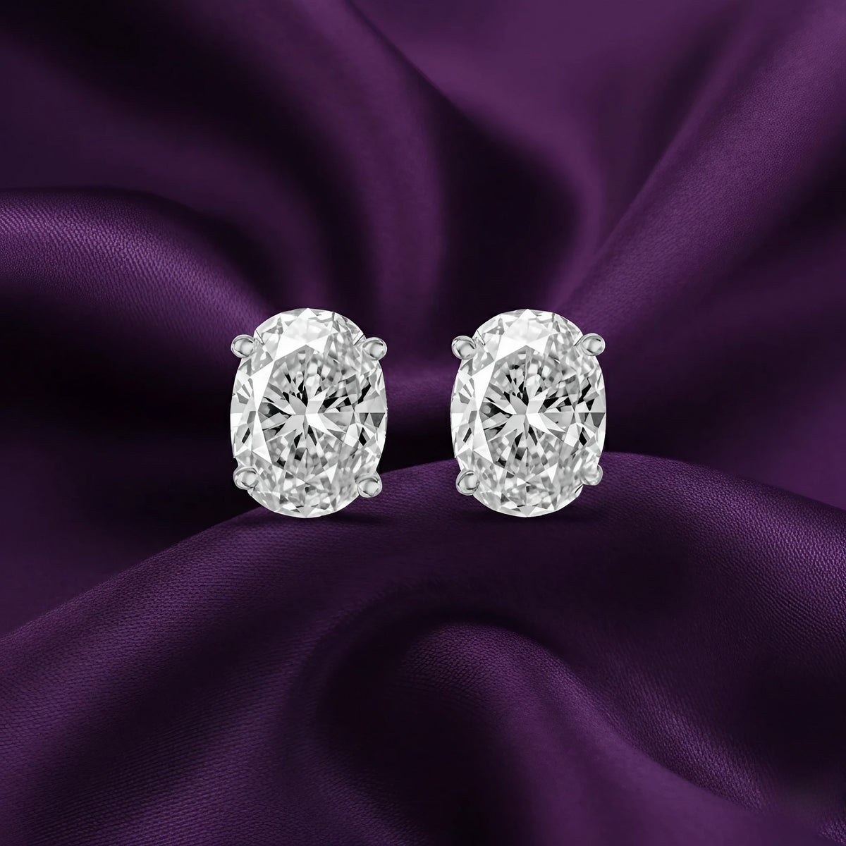 Oval Studs earrings for women - Riva | Adila Jewels