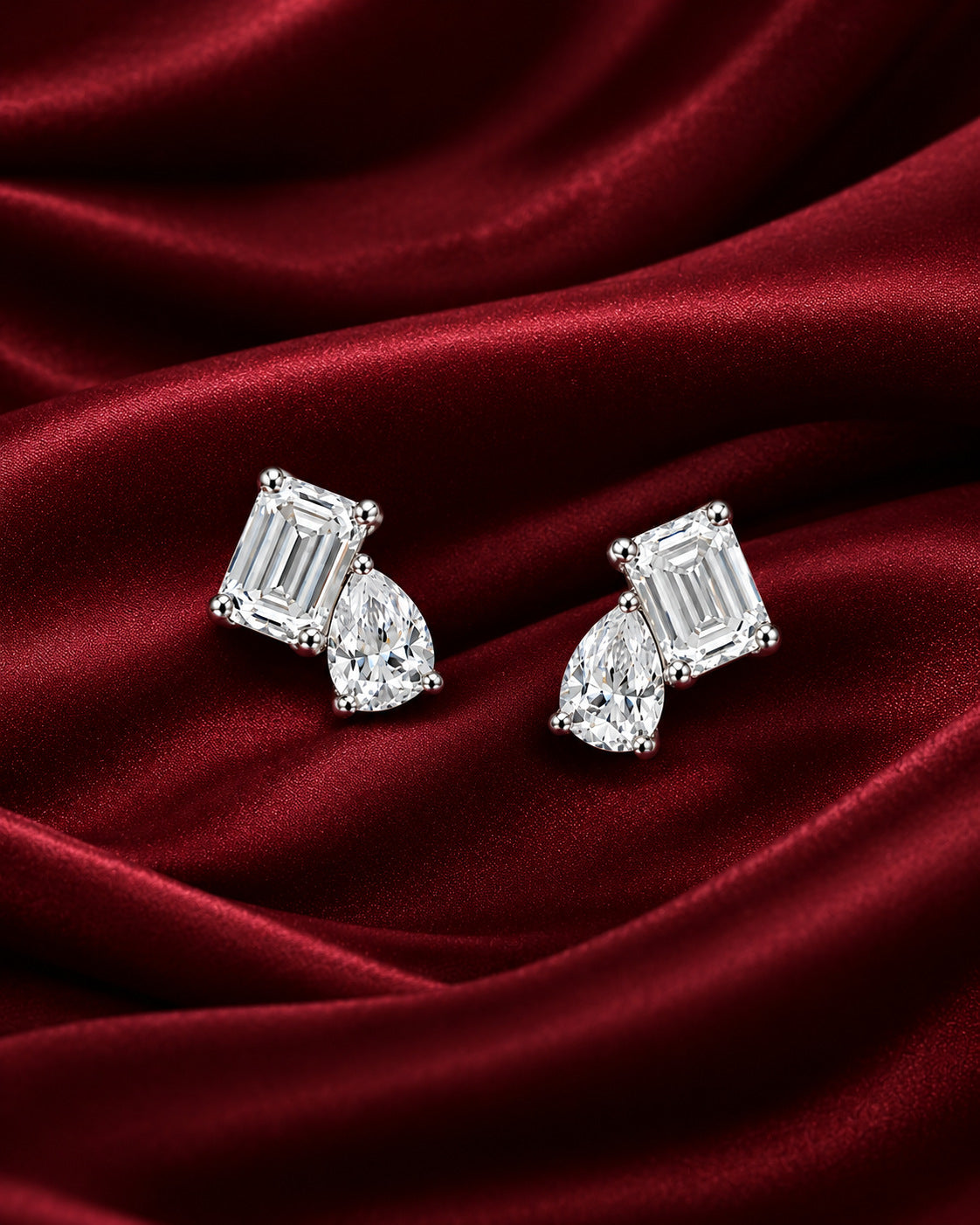 Eshani Duo Moissanite Stud Earrings