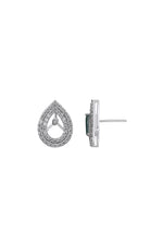 Trillia 3-in-1 Earrings | Ruby, Emerald & Moissanite Silver Drops