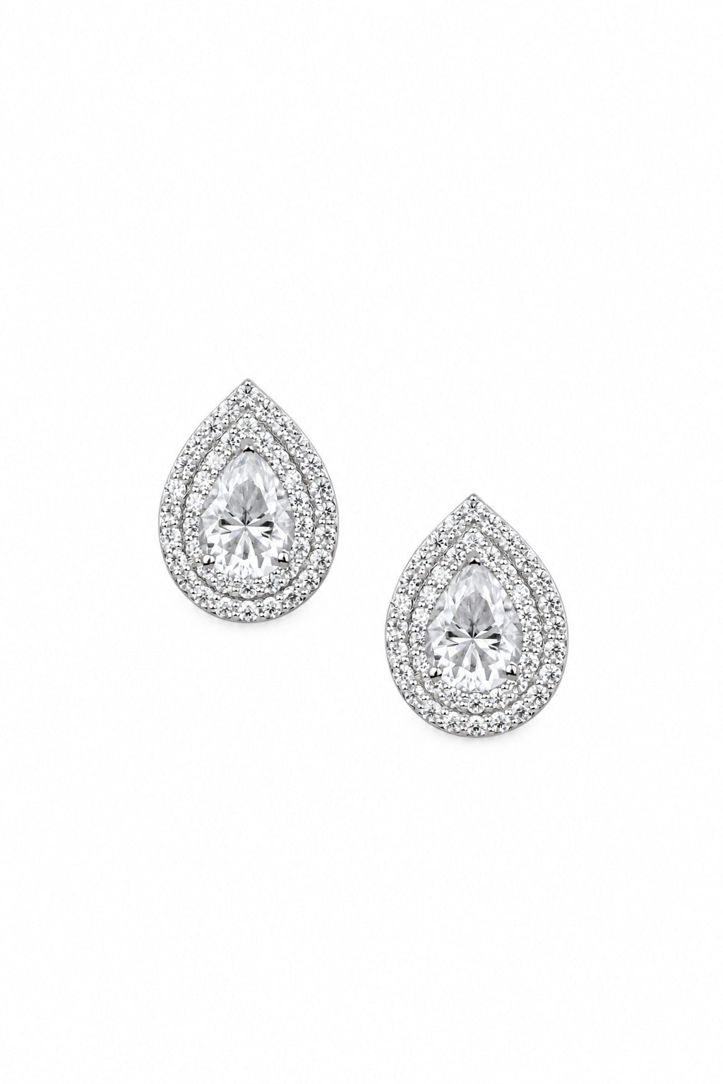 Trillia 3-in-1 Earrings | Ruby, Emerald & Moissanite Silver Drops