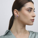 Trillia 3-in-1 Earrings | Ruby, Emerald & Moissanite Silver Drops