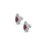 Trillia 3-in-1 Earrings | Ruby, Emerald & Moissanite Silver Drops