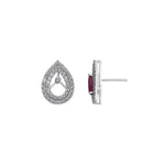 Trillia 3-in-1 Earrings | Ruby, Emerald & Moissanite Silver Drops