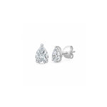 Niva 2.25ct Pear Moissanite Silver Stud Earrings