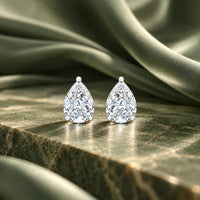 Niva 2.25ct Pear Moissanite Silver Stud Earrings