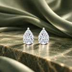 Niva 2.25ct Pear Moissanite Silver Stud Earrings