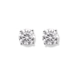 Gia 2.00ct Round Moissanite Silver Stud Earrings
