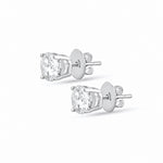 Gia 4.00ct Round Moissanite Silver Stud Earrings