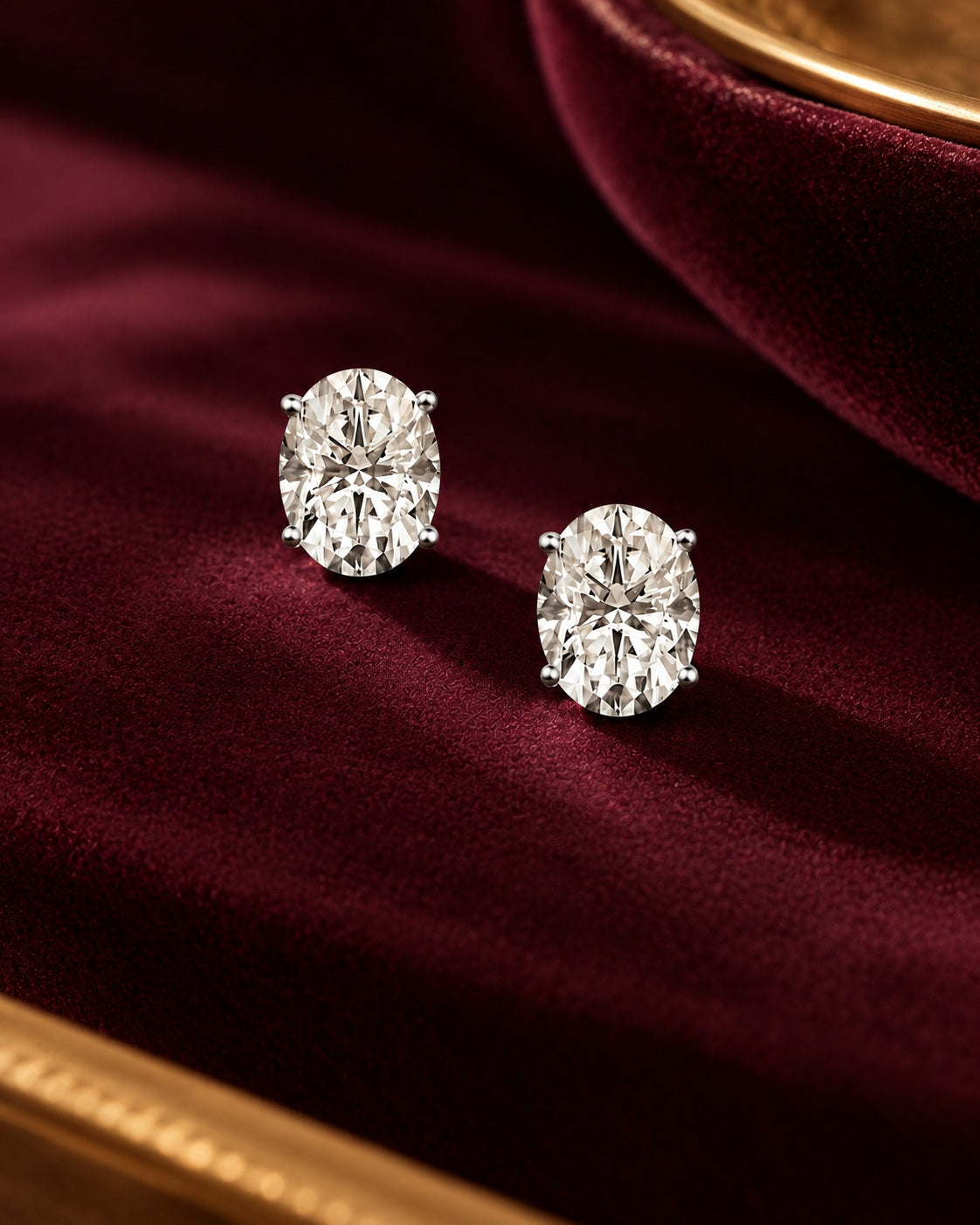 Riva Oval 1.50cts Moissanite Stud Earrings