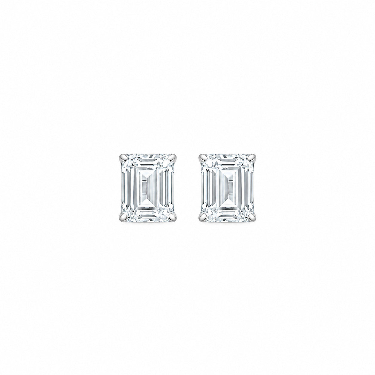 Alina Emerald 2.00 carat Silver Moissanite Stud Earrings