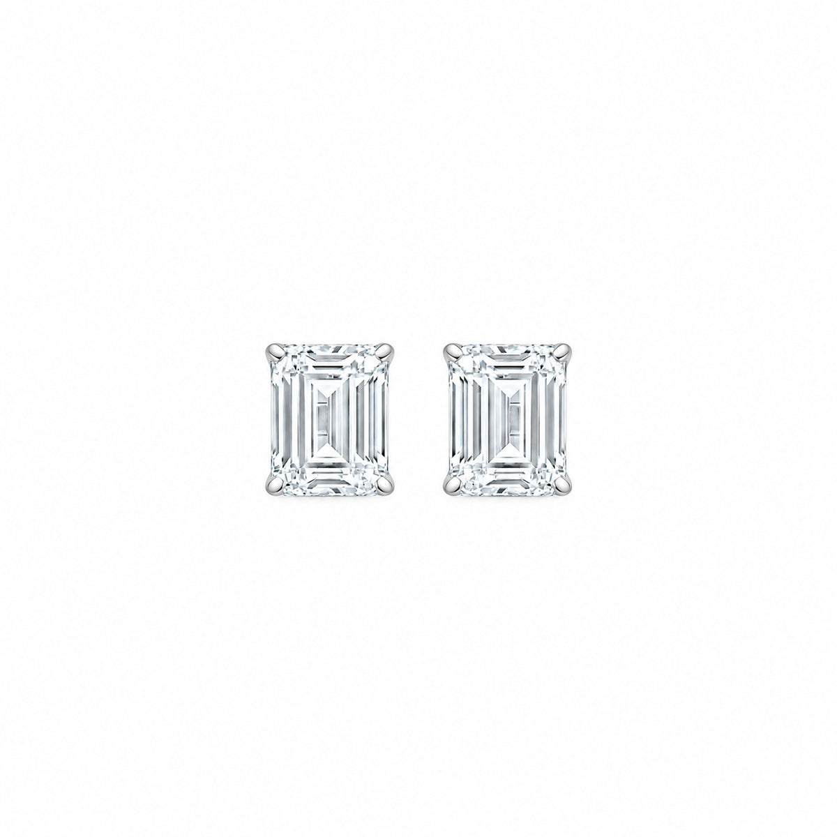 Alina Emerald 2.00 carat Silver Moissanite Stud Earrings