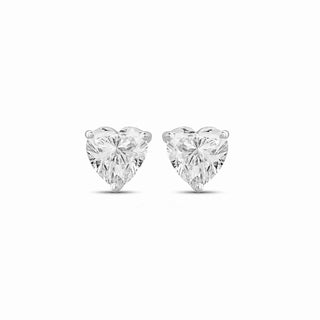 Kia 2.00ct Heart Stud Earrings | Silver Moissanite Jewelry | Adila
