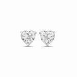 Kia 2.00ct Heart Stud Earrings | Silver Moissanite Jewelry | Adila