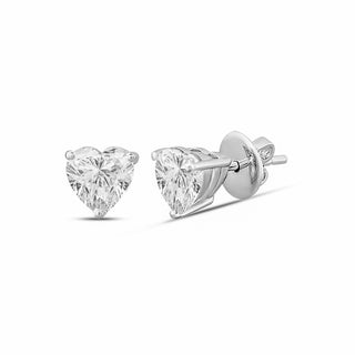 Kia 2.00ct Heart Stud Earrings | Silver Moissanite Jewelry | Adila