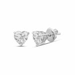Kia 2.00ct Heart Stud Earrings | Silver Moissanite Jewelry | Adila