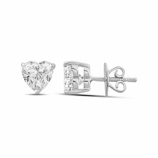 Kia 2.00ct Heart Stud Earrings | Silver Moissanite Jewelry | Adila