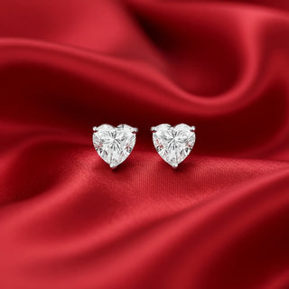 Kia 2.00ct Heart Stud Earrings | Silver Moissanite Jewelry | Adila