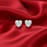 Kia 2.00ct Heart Stud Earrings | Silver Moissanite Jewelry | Adila