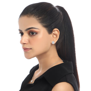 Cushion Stud Earrings for women -  Elena | Adila Jewels