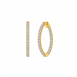 Zyra Inside-Out Round Moissanite Hoop Earrings