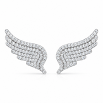 Angel wings Silver Moissanite Earrings