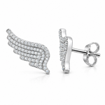 Angel wings Silver Moissanite Earrings