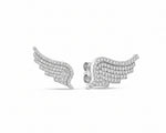Angel wings Silver Moissanite Earrings