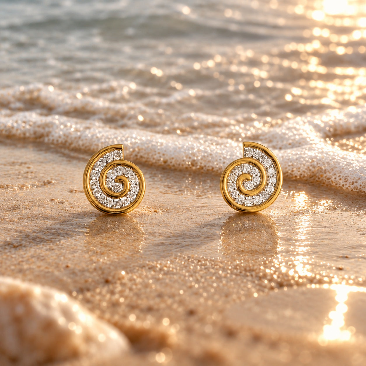 Nerina Shell Silver Moissanite Earrings