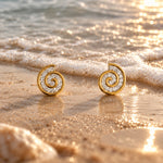 Nerina Shell Silver Moissanite Earrings