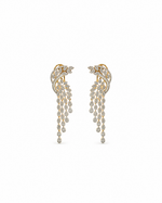 Jharna Cascade Earrings: gold-plated cascade earrings with American diamond stones