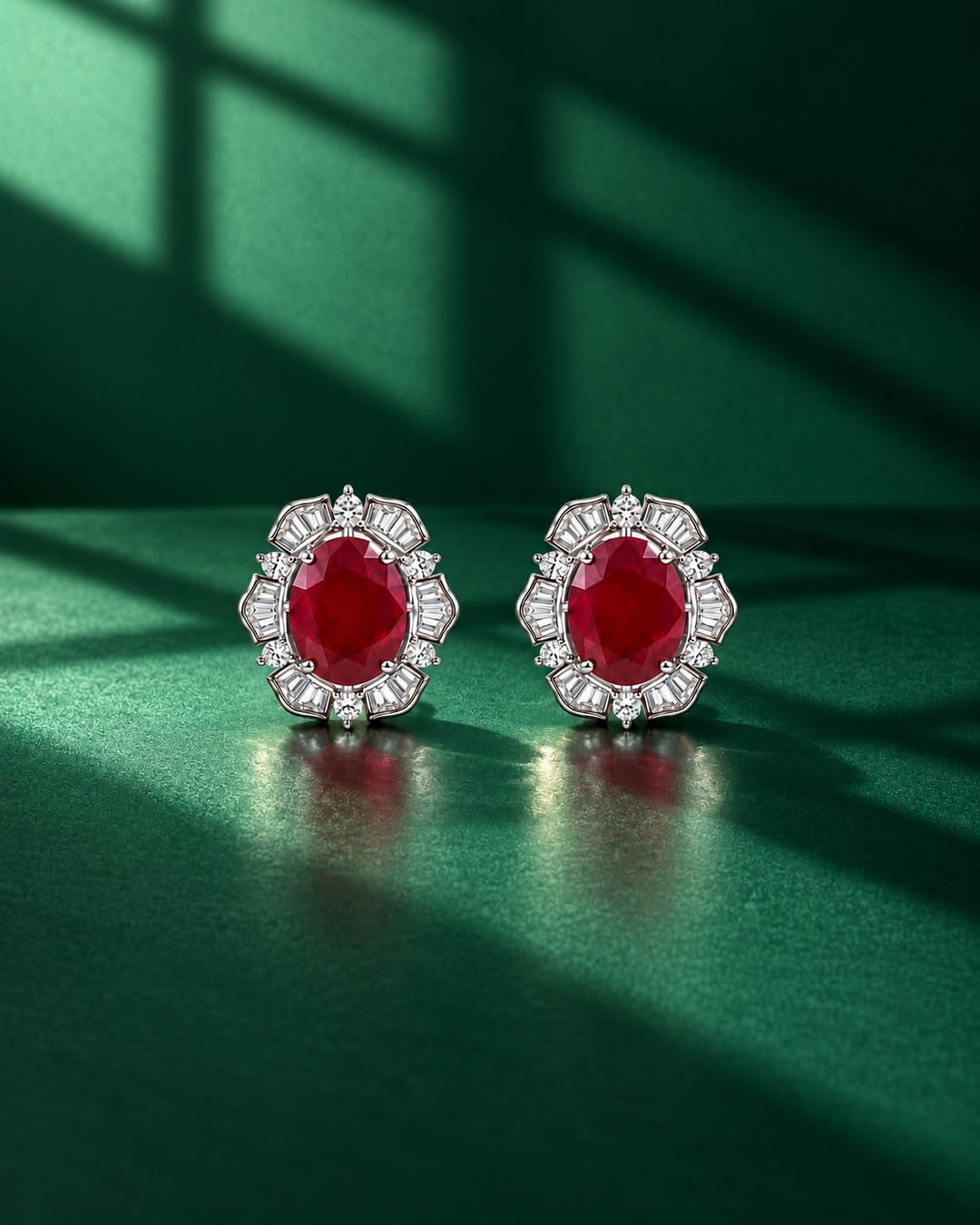 Laal Jharokha Stud Earrings